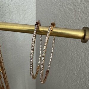 Elegant Rose Gold 925 plated Hoop Earrings